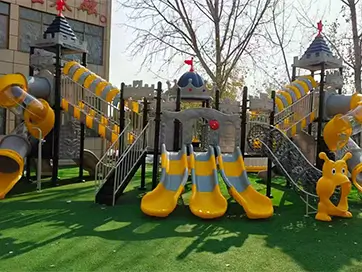 Community Castle Plastic Slide Playground